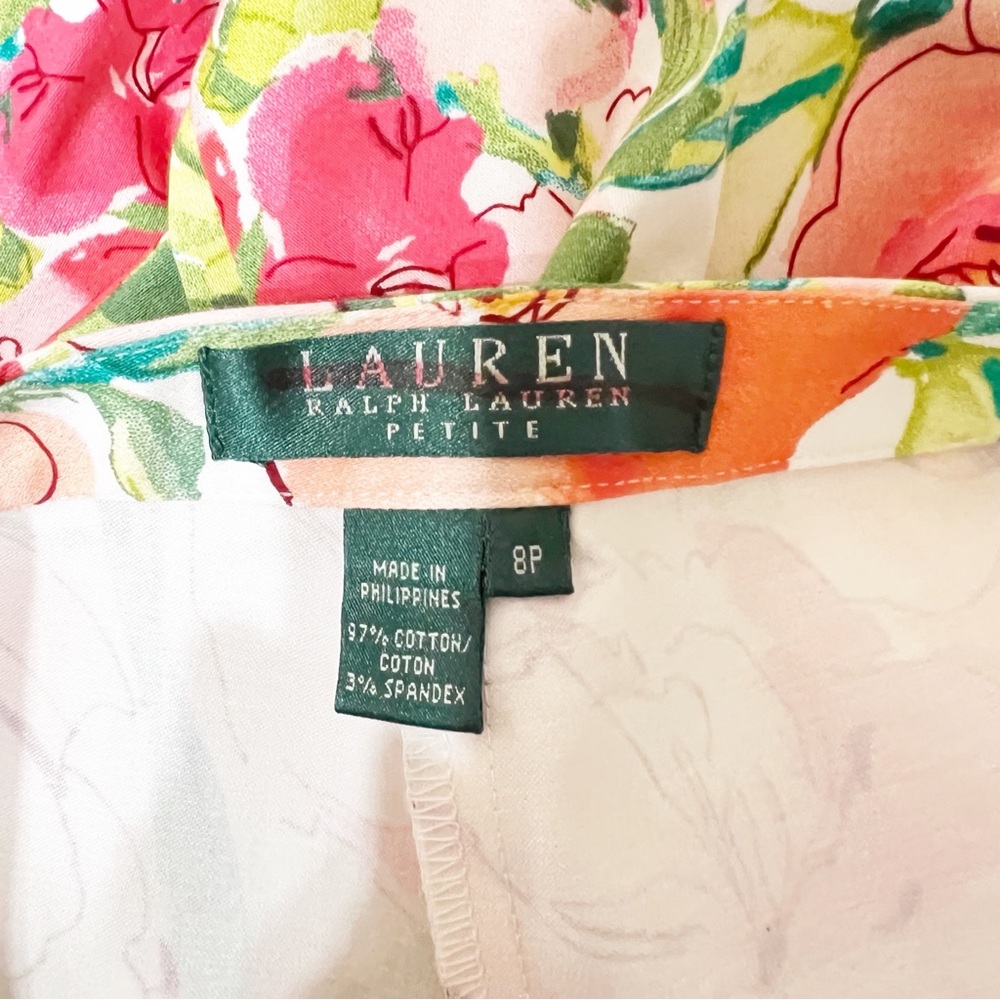 Lauren Ralph Lauren Floral Cottage Capri Crop Pants Womens 8P Petite Multicolor - Picture 5 of 6